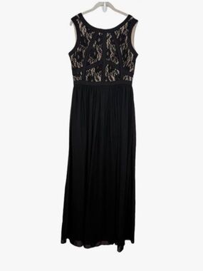 beige by eci black dress Long Beaded A-Line Formal Dress with Long Sleeves Black / 8